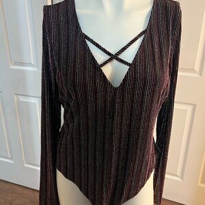 Striped Crisscross Bodysuit